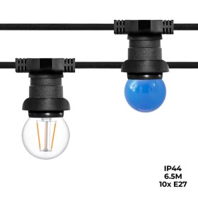 Guirlande guinguette extérieure 6,5m IP44 - 10 douilles E27
