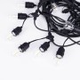 Kit guirlande lumineuse extérieure 11,5 mètres + 10 ampoules LED E27 filament 1W - IP44 - Blanc chaud