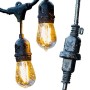 Kit guirlande lumineuse extérieure 11,5 mètres + 10 ampoules LED E27 à filament 1W - IP44 - Ambre