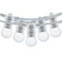 Kit guirlande lumineuse extérieure 10 mètres + 10 ampoules LED E27 1W - IP44 - Blanc chaud