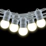 Kit guirlande lumineuse extérieure 10 mètres + 10 ampoules LED E27 1W - IP44 - Blanc chaud