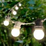 Kit guirlande lumineuse extérieure 10 mètres + 10 ampoules LED E27 1W - IP44 - Blanc chaud