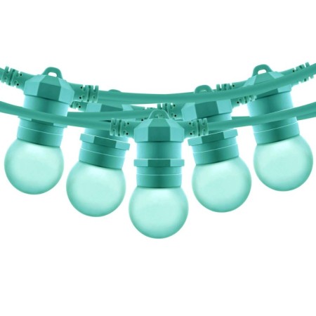 Kit guirlande lumineuse extérieure 10 mètres + 10 ampoules LED E27 1W - IP44 - Blanc chaud