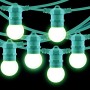 Kit guirlande lumineuse extérieure 10 mètres + 10 ampoules LED E27 1W - IP44 - Blanc chaud