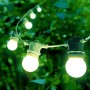 Kit guirlande lumineuse extérieure 10 mètres + 10 ampoules LED E27 1W - IP44 - Blanc chaud