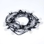 Guirlande guinguette d'extérieur 15 + 2 mètres - 30 ampoules LED à filament E12 G40 1W - IP44 - Blanc chaud