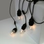 Guirlande guinguette solaire d'extérieur - 15 ampoules LED E27 à filament - IP44 - 10 mètres