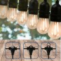 Guirlande guinguette solaire d'extérieur - 15 ampoules LED E27 à filament - IP44 - 10 mètres
