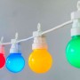 Guirlande LED multicolore fil blanc 10 ampoules LED - 8 mètres