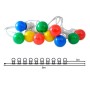 Guirlande LED multicolore fil blanc 10 ampoules LED - 8 mètres