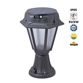 Lanterne LED sur pied solaire "MINILOT/ROSETTA" avec capteur PIR - 4000K - 2 modes de fonctionnement