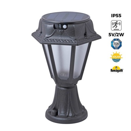 Lanterne LED sur pied solaire "MINILOT/ROSETTA" avec capteur PIR - 4000K - 2 modes de fonctionnement