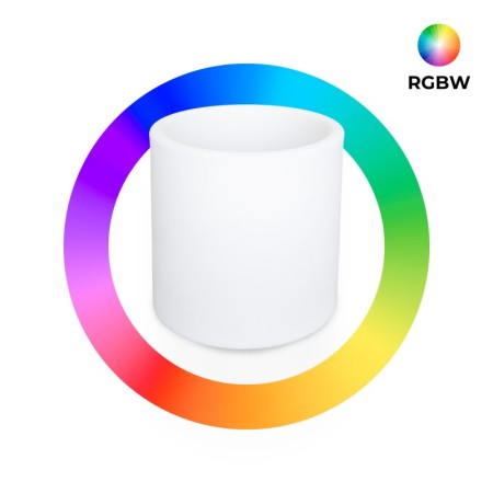 Jardinière cylindrique LED RGBW - 5W - 40 x Ø 40cm - Rechargeable