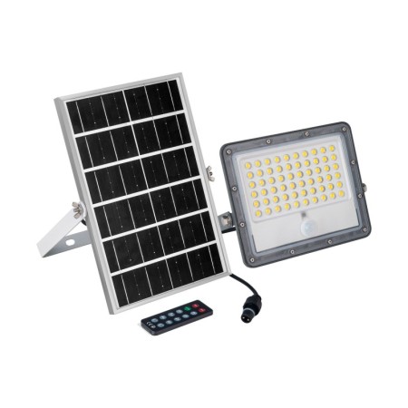 Projecteur solaire LED de sécurité 5W - Capteur PIR et télécommande - 4000K - IP65