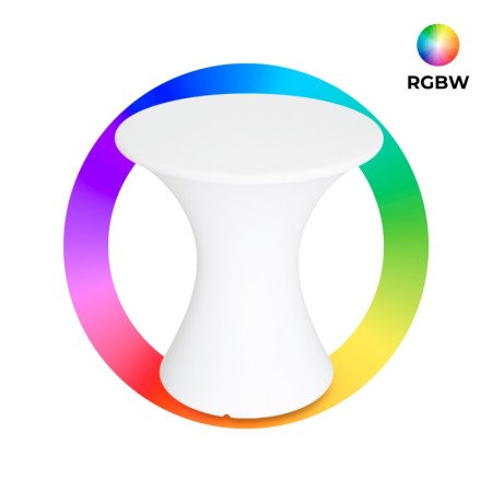 Table lumineuse LED RGBW - 58 x Ø60 cm - 12W - Rechargeable