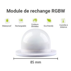 Kit de remplacement pour boule lumineuse rechargeable RGBW 3W