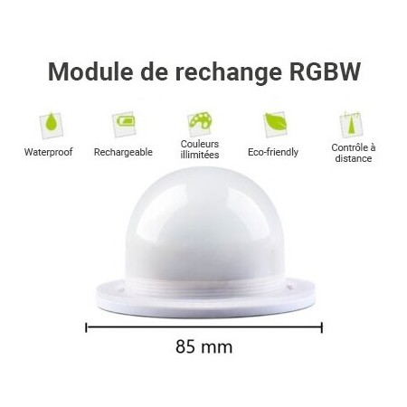 Kit de remplacement pour boule lumineuse rechargeable RGBW 3W