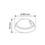 Plafonnier LED extérieur rond avec capteur PIR - 15W - CCT - IP65