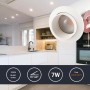 Spot encastré au plafond "ROMI" 7W - Zoom - Puce OSRAM - 2700K