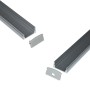 Profilé saillie en aluminium pour bande LED avec diffuseur - 17x8mm - 4 clips - 2 embouts - 2 mètres
