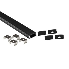 Profilé de ruban LED en saillie avec diffuseur - Kit complet - 12x8,5mm - Ruban LED ≤10mm - 2 mètres