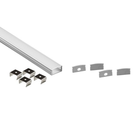 Profilé de ruban LED en saillie avec diffuseur - Kit complet - 12x8,5mm - Ruban LED ≤10mm - 2 mètres