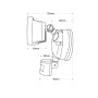 Projecteur LED Double avec Capteur PIR – 30W – 4000K – Orientable