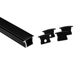 Profilé LED encastrable avec diffuseur - Kit complet - 12,2x13mm - Ruban LED ≤10mm - 2 mètres