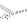 Profil d’angle pour ruban LED avec diffuseur – Kit complet – 16x16 mm – Ruban LED ≤10 mm – 2 mètres