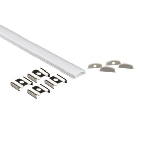 Profilé de ruban LED en saillie avec diffuseur - Kit complet - 13x5,6mm - Ruban LED ≤10mm - 2 mètres
