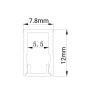 Profil en saillie pour ruban LED avec diffuseur – Kit complet – 12x8 mm – Ruban LED ≤5 mm – 2 mètres