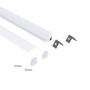 Profilé de bande LED en surface pour angles - Avec diffuseur - Kit complet - 15,8x15,8mm - Bande LED ≤10 mm - 1 mètre