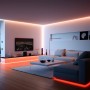 Profilé de bande LED en surface pour angles - Avec diffuseur - Kit complet - 15,8x15,8mm - Bande LED ≤10 mm - 1 mètre