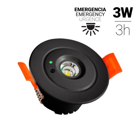 Éclairage de secours 3W Spot encastrable - Autonomie de 3h - Ø60mm