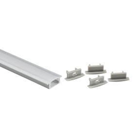 Profilé encastré pour ruban LED avec diffuseur - Kit complet - 8,5x12mm - Ruban LED ≤10mm - 2 mètres