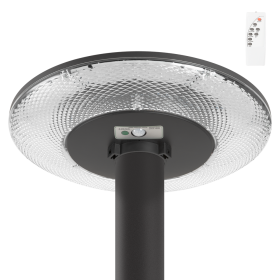 Lampadaire solaire LED 100W crépusculaire avec détecteur de mouvement et télécommande