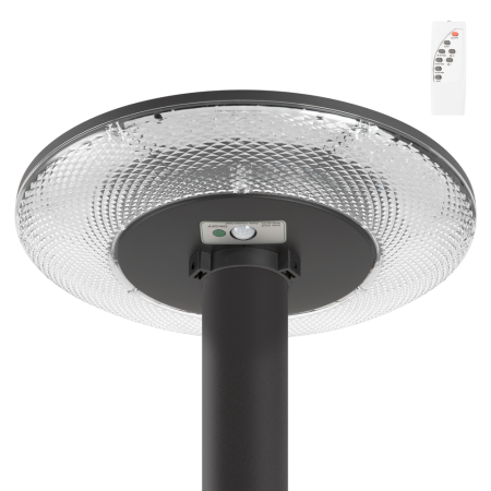 Lampadaire solaire LED 100W crépusculaire avec détecteur de mouvement et télécommande