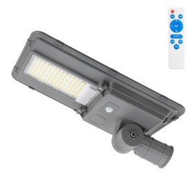 Lampadaire solaire LED 150W 5000K - Panneau 6 V 20 W - Batterie 15 Ah Capteur/Télécommande