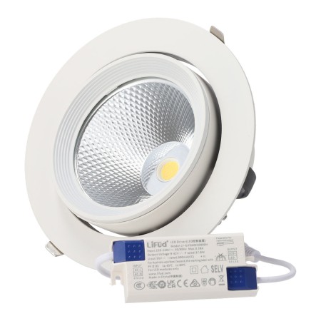Spot LED encastrable 40W - CCT réglable sur 3 températures différentes de 3000-6000ºK-  Pilote LIFUD Microprismatique