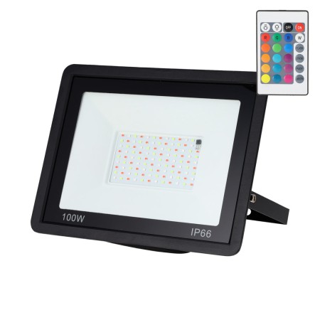 Projecteur LED RGBW 100W étanche IP65 avec télécommande – Éclairage extérieur