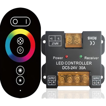 Boîtier métallique de contrôleur LED tactile RVB RF