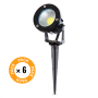 Pack de 6 Spots de Jardin LED 9W 758Lm 2700ºK Spike 50 000H [SL-CPDC09-9W-WW-PK6]