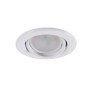 Pack de 5 ampoules LED GU10 6W 700Lm 6000ºK 40.000H - Anneau de downlight rond inclinable « Vepa » acier 90mm - Blanc