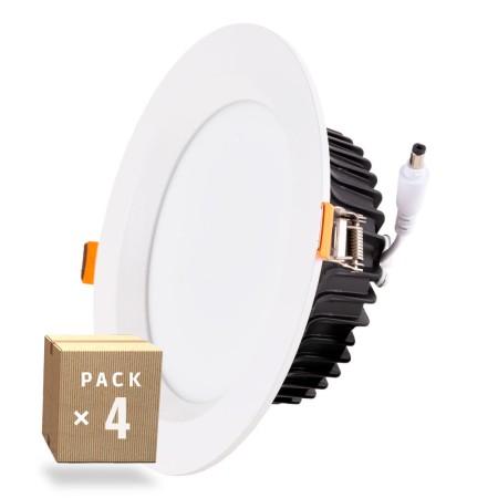Pack de 4 Downlights LED 24W 2 160Lm 6000ºK IP65 Salles de Bains/Cuisines 50 000H [SL-DLFS06-24W-CW-PK4]