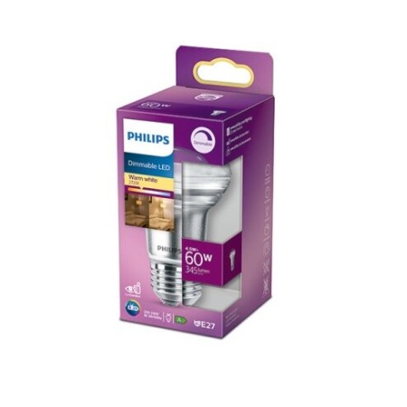 Ampoule LED Philips E27 R63 Dimmable 4.5W 410Lm Blanc chaud 2700K [PH-929001891455]