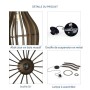 Lampe suspendue en bois "HUNTEL" - Ø 30cm - E27