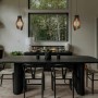 Lampe suspendue en bois "HUNTEL" - Ø 30cm - E27