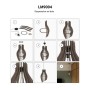 Lampe suspendue en bois "HUNTEL" - Ø 30cm - E27