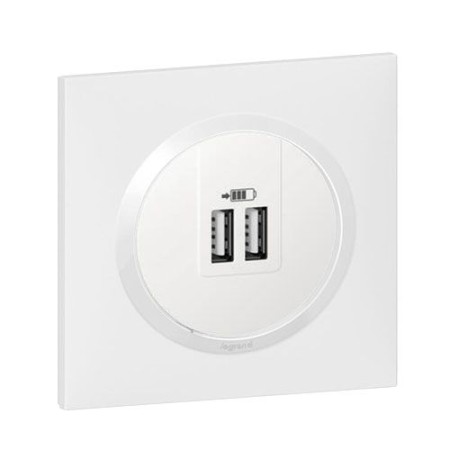 LEGRAND Dooxie Prise USB double 2400mA blanc complet