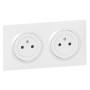 LEGRAND Dooxie Double prise de courant précâblée 2P+T surface blanc complet